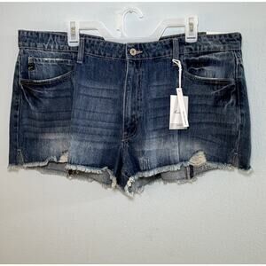 NWT Kancan for Maurice's Women's Distressed Denim Shorts 33 X 2.5" High Waist